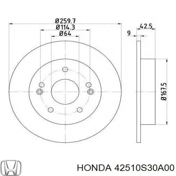 42510S30A00 Honda Дискові гальма