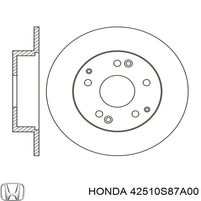 Диск гальмівний задній Honda 42510S87A00