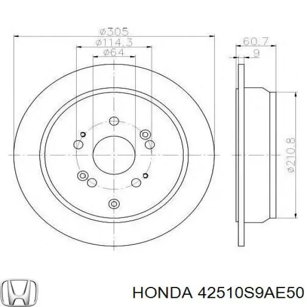 Гальмівні диски 42510S9AE50 Honda