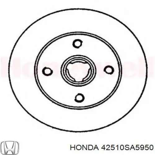 Диск гальмівний задній Honda Prelude 2 (AB) (Хонда Прелюд)
