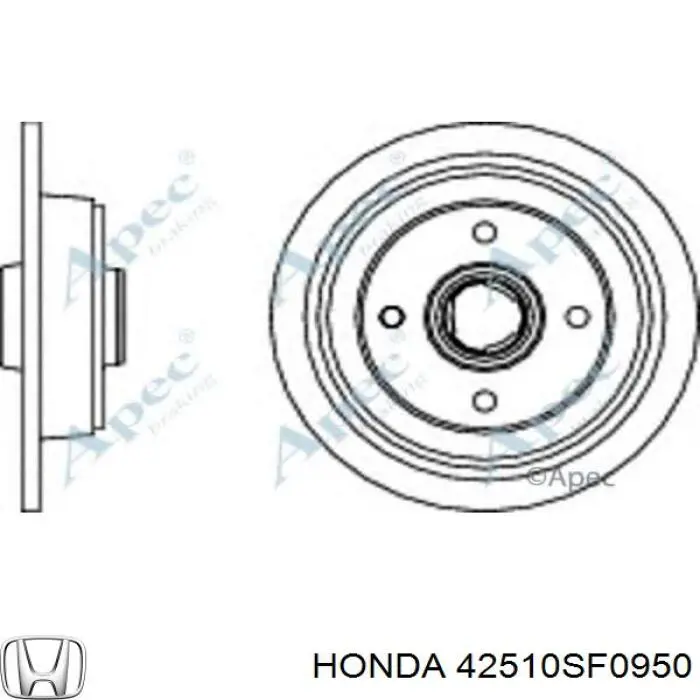 Задні дискові гальма Honda 42510SF0950 ціна, від 109.78 USD
