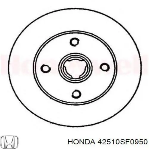 Диск гальмівний задній 42510SF0950 Honda