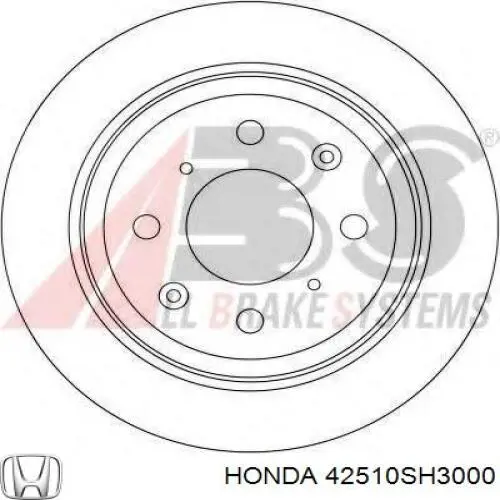 42510SH3000 Honda диск гальмівний задній