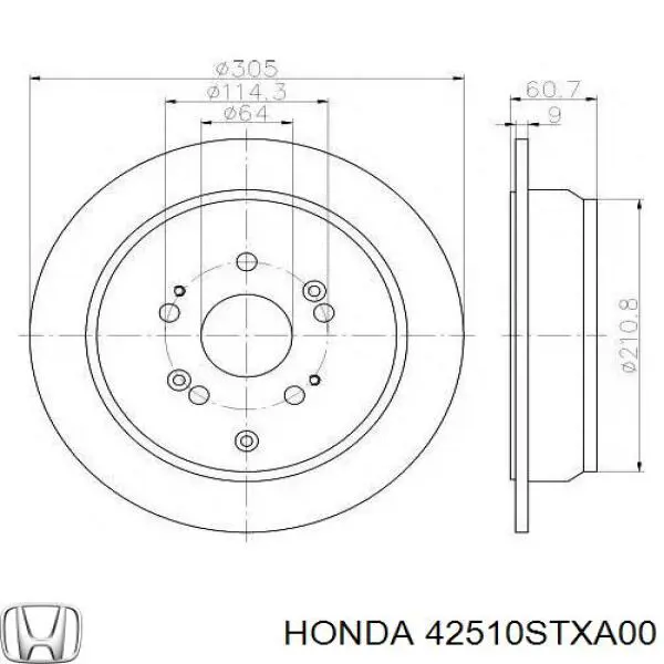 Гальмівні диски 42510STXA00 Honda