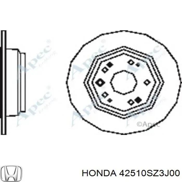 Купити 42510SZ3J00 Honda Диск заднього гальма