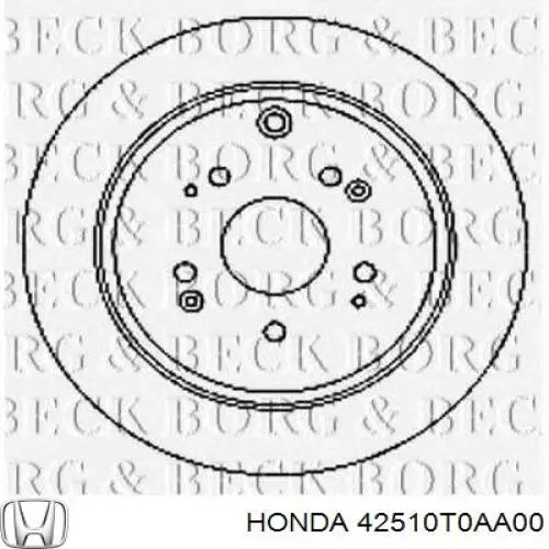 Диск гальмівний задній Honda 42510T0AA00