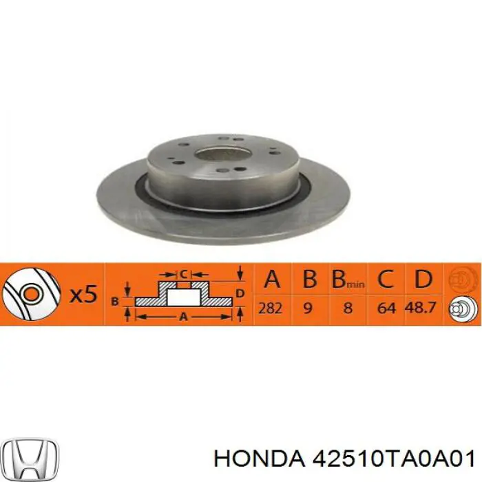 42510TA0A01 Honda Дискові гальма