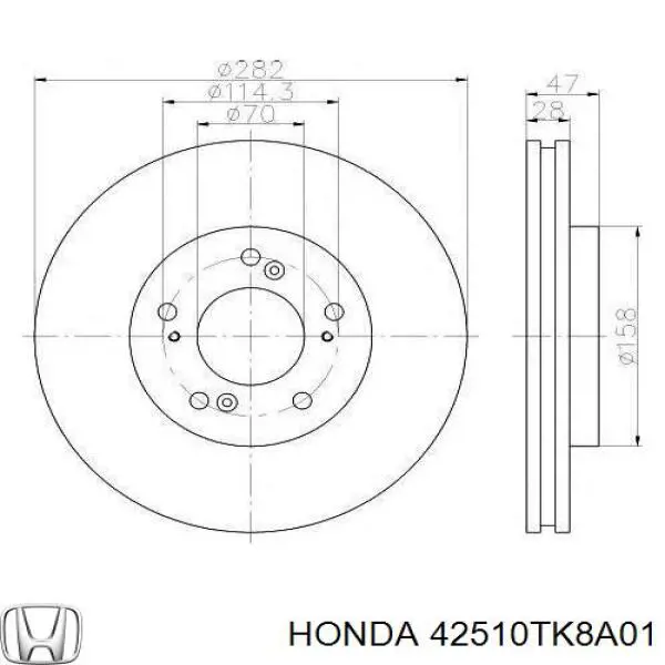 Задні дискові гальма Honda 42510TK8A01 ціна, від 142.71 USD