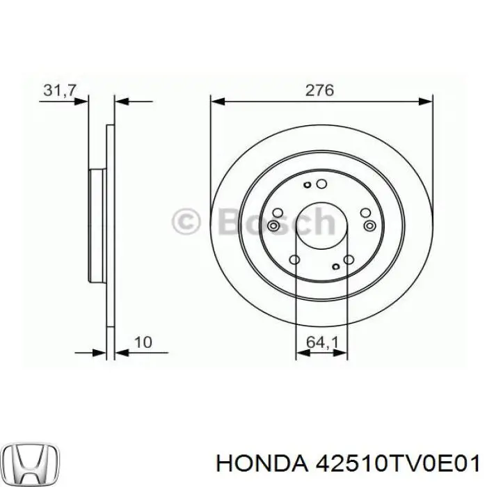 42510TV0E01 Honda Дискові гальма
