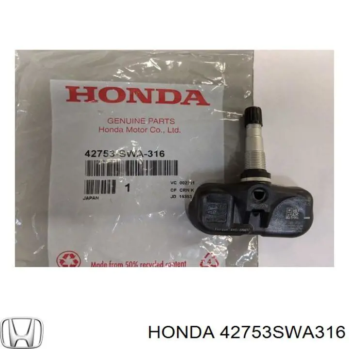 42753SWA316 Honda датчик тиску повітря в шинах