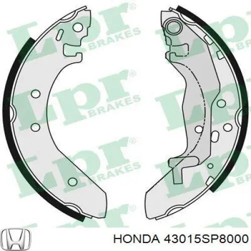 43015SP8000 Honda Колодки гальмівні задні, барабанні
