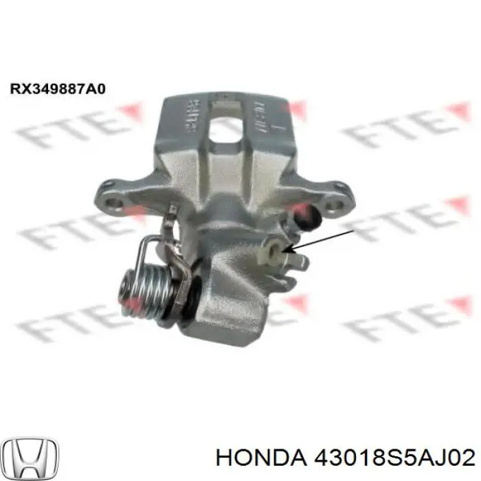 Супорт гальмівний задній правий Honda 43018S5AJ02 ціна, від 67.39 USD