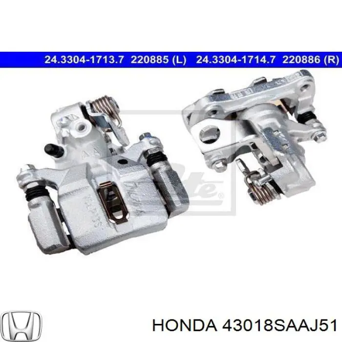 Супорт гальмівний задній правий Honda 43018SAAJ51 ціна, від 51.26 USD