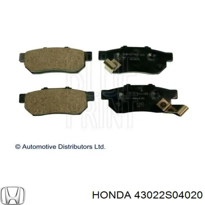43022S04020 Honda колодки гальмові задні, дискові