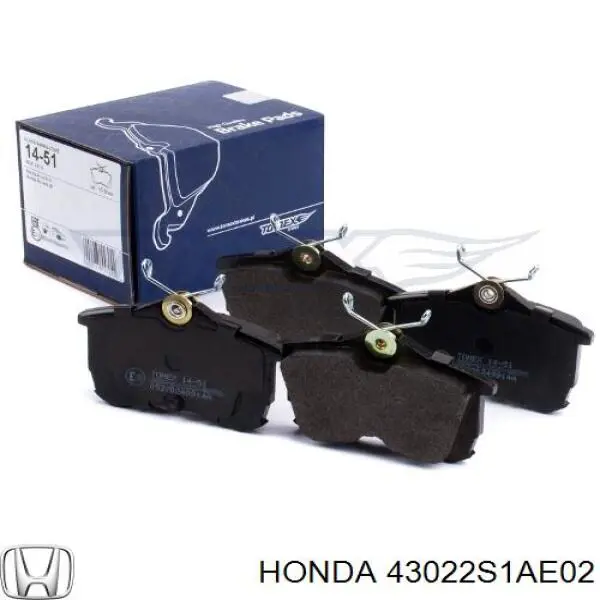 43022S1AE02 Honda Колодки гальмівні задні, дискові