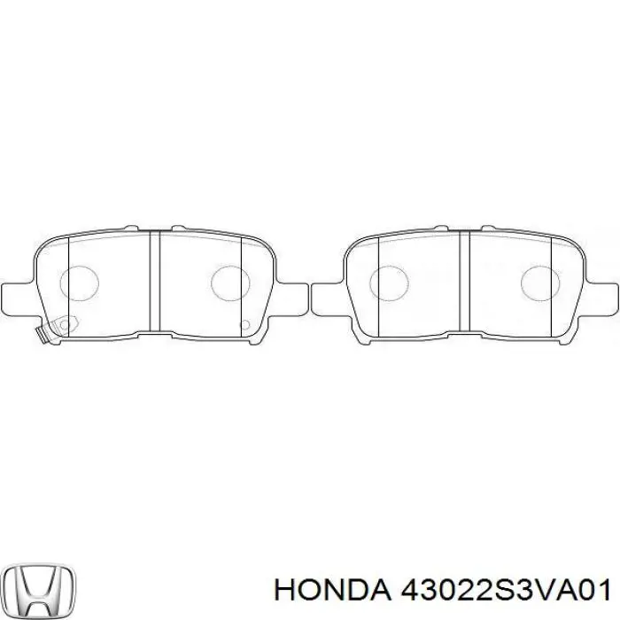 Задні гальмівні колодки 43022S3VA01 Honda