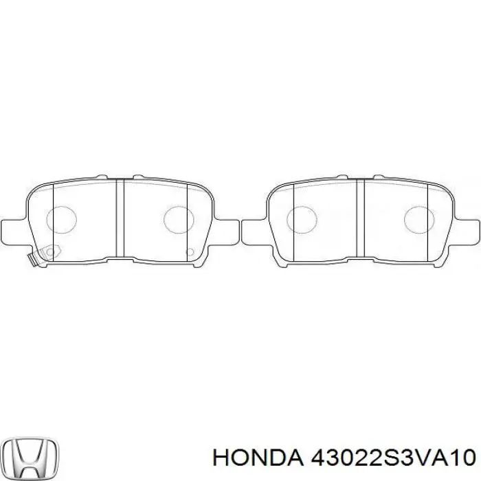 Задні гальмівні колодки 43022S3VA10 Honda