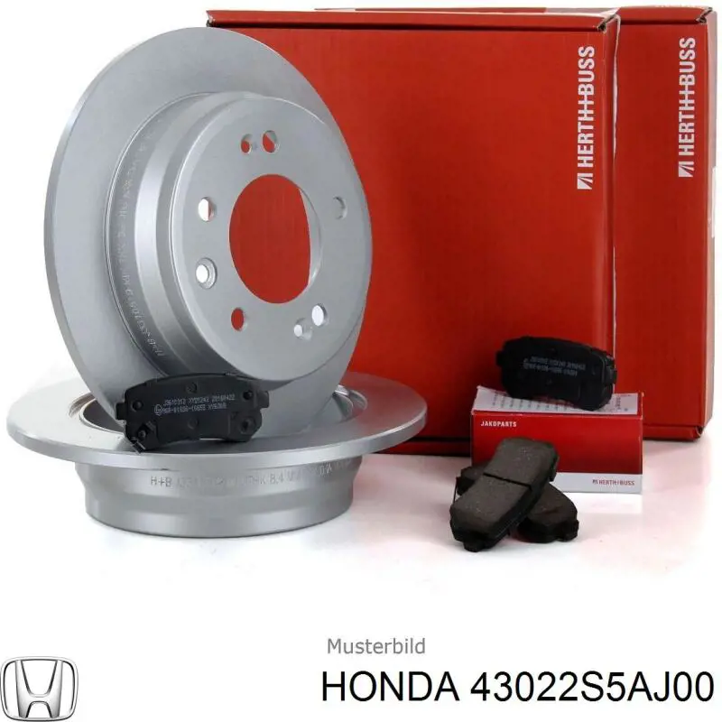 43022S5AJ00 Honda колодки гальмові задні, дискові