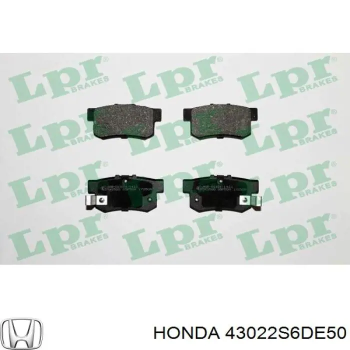 43022S6DE50 Honda колодки гальмові задні, дискові