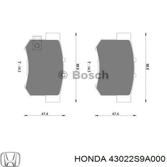Купити 43022S9A000 Honda Задні колодки