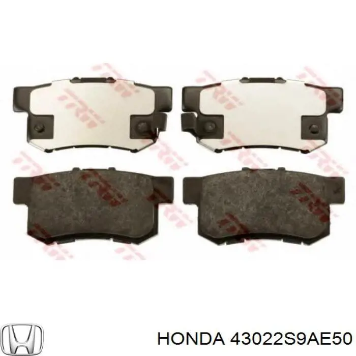 43022S9AE50 Honda колодки гальмові задні, дискові
