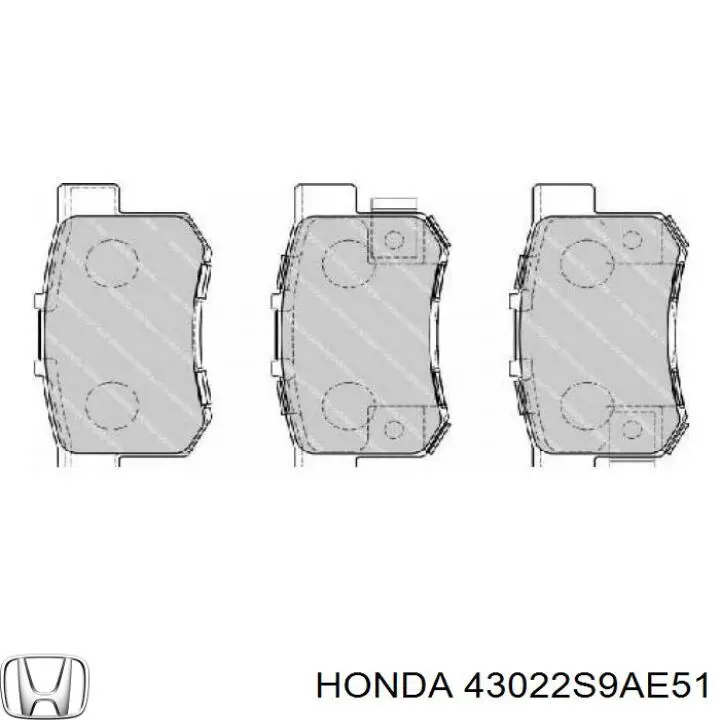 Задні гальмівні колодки Honda 43022S9AE51 ціна, від 19.10 USD