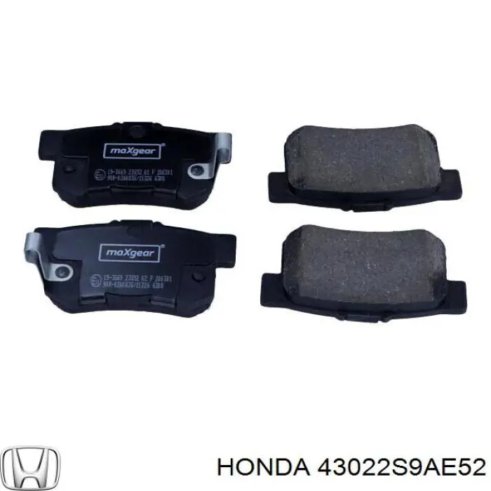 43022S9AE52 Honda колодки гальмові задні, дискові
