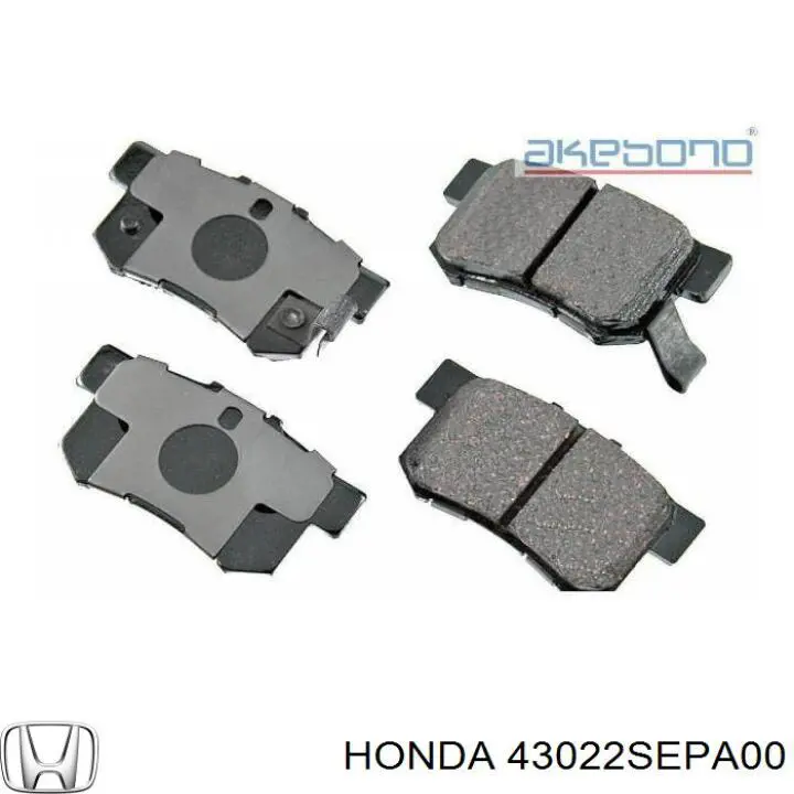 43022SEPA00 Honda колодки гальмові задні, дискові