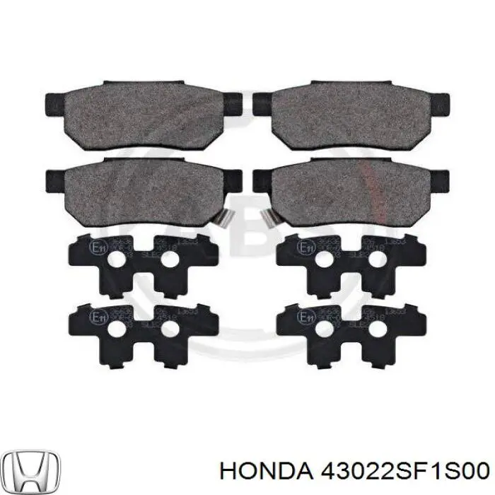 43022SF1S00 Honda Колодки гальмівні задні, дискові