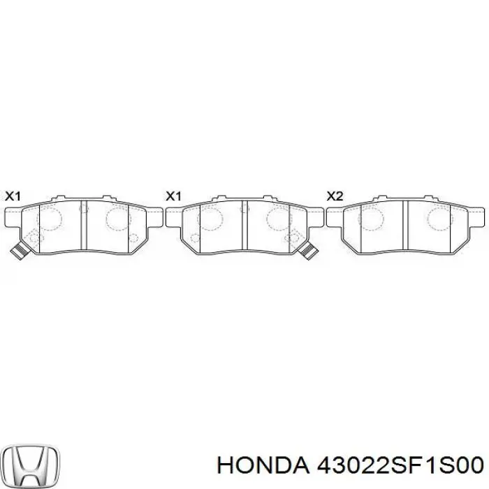 Задні гальмівні колодки Honda 43022SF1S00 ціна, від 8.66 USD