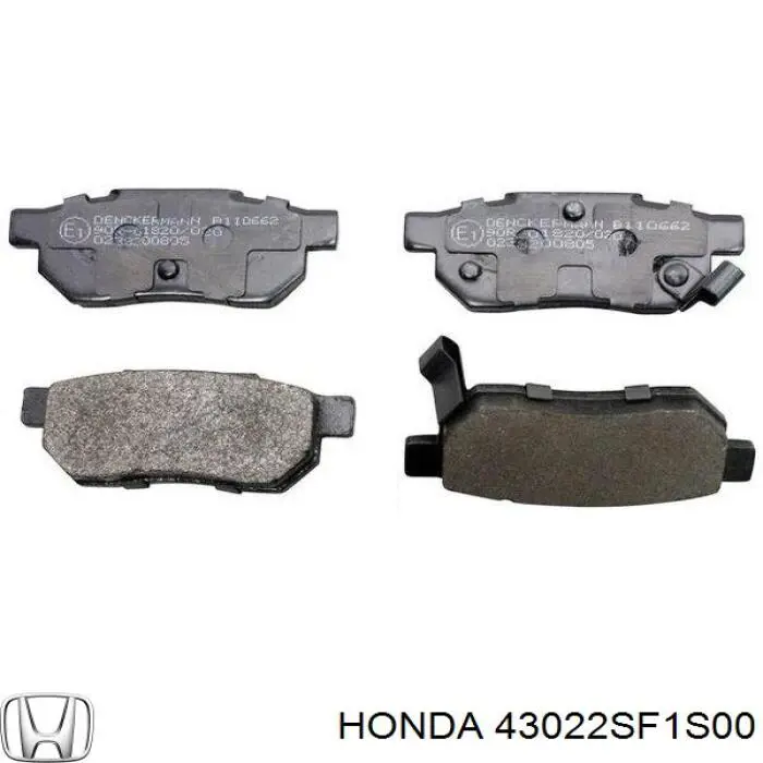 43022SF1S00 Honda колодки гальмові задні, дискові