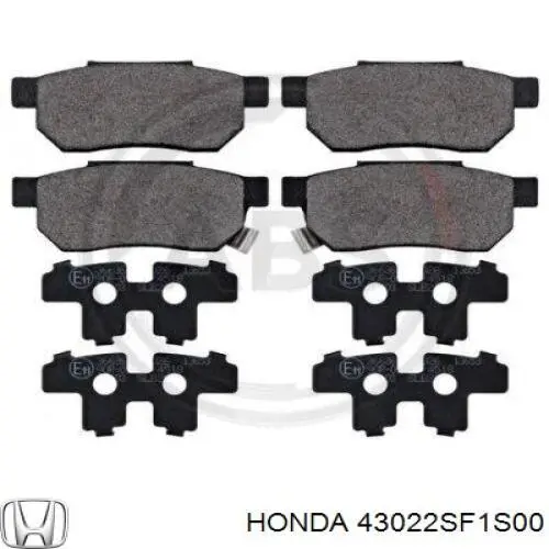 Задні гальмівні колодки 43022SF1S00 Honda