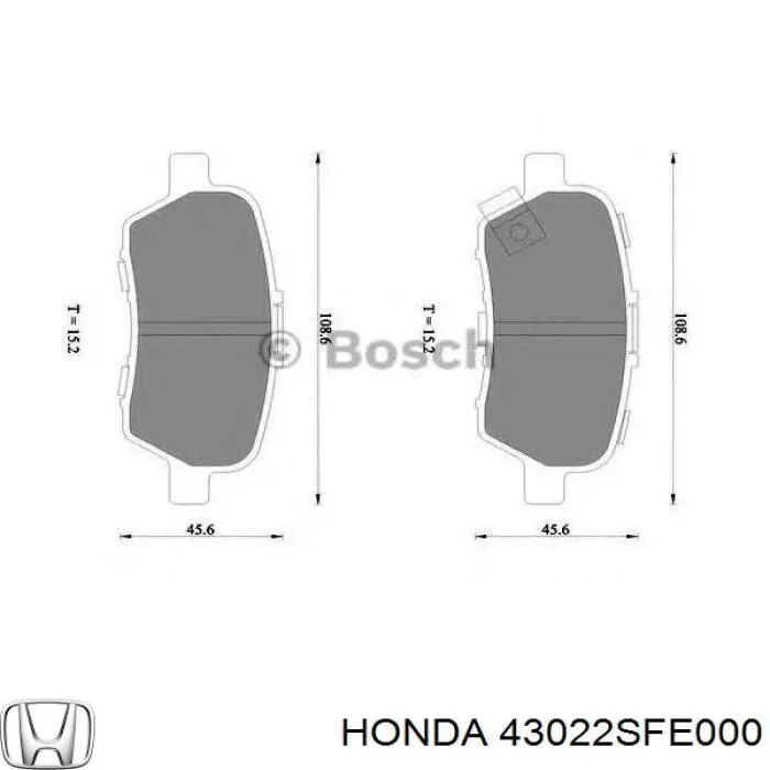 Купити 43022SFE000 Honda Задні колодки