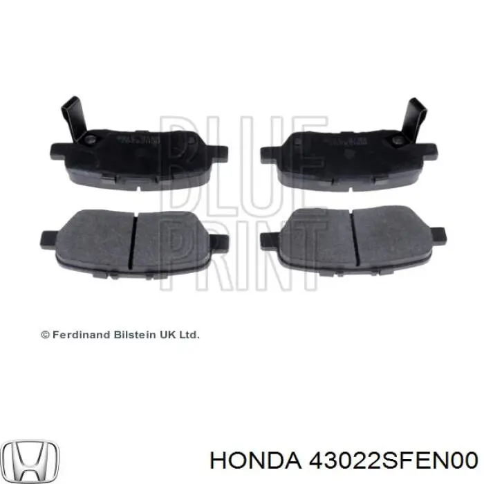 43022SFEN00 Honda Колодки гальмівні задні, дискові