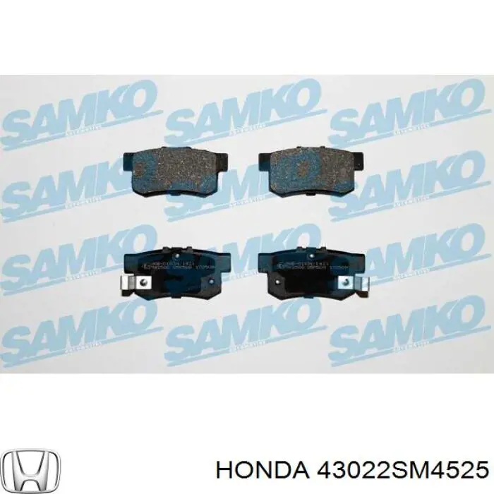 Задні дискові колодки Honda 43022SM4525