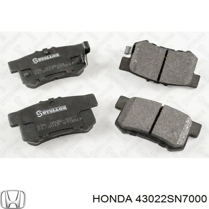Задні гальмівні колодки 43022SN7000 Honda