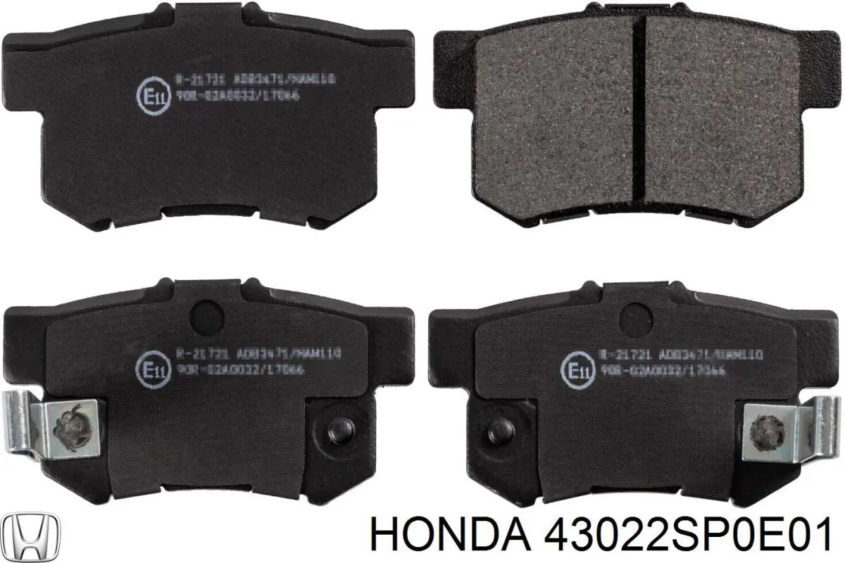 Задні гальмівні колодки Honda 43022SP0E01 ціна, від 16.94 USD