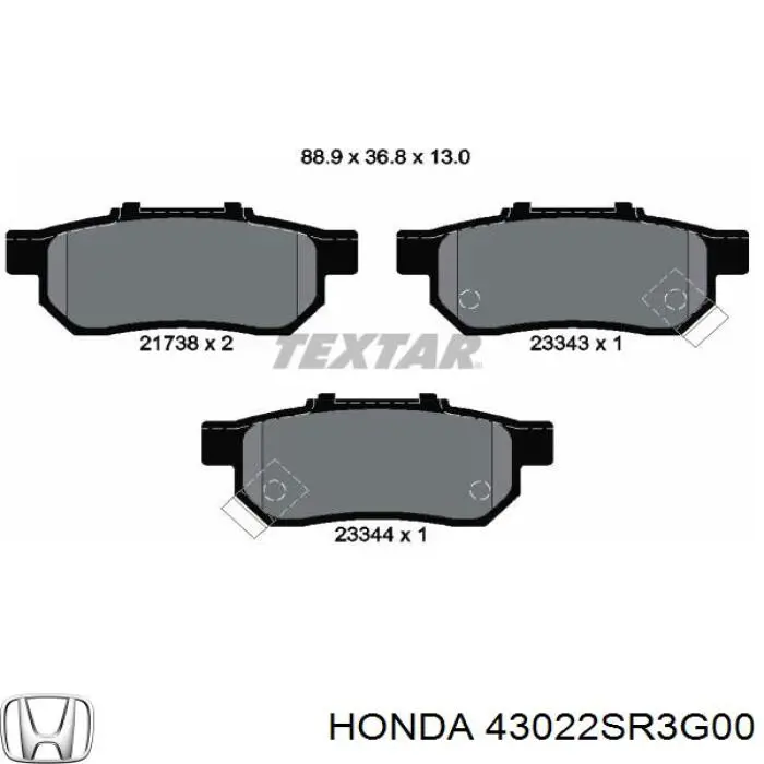 Купити 43022SR3G00 Honda Задні колодки