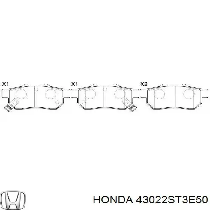 Купити 43022ST3E50 Honda Задні колодки