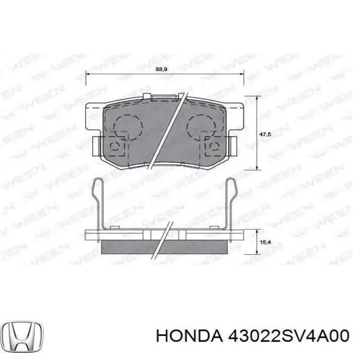 Купити 43022SV4A00 Honda Задні колодки