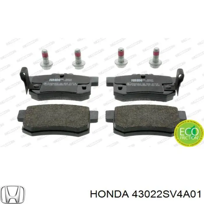 43022SV4A01 Honda колодки гальмові задні, дискові