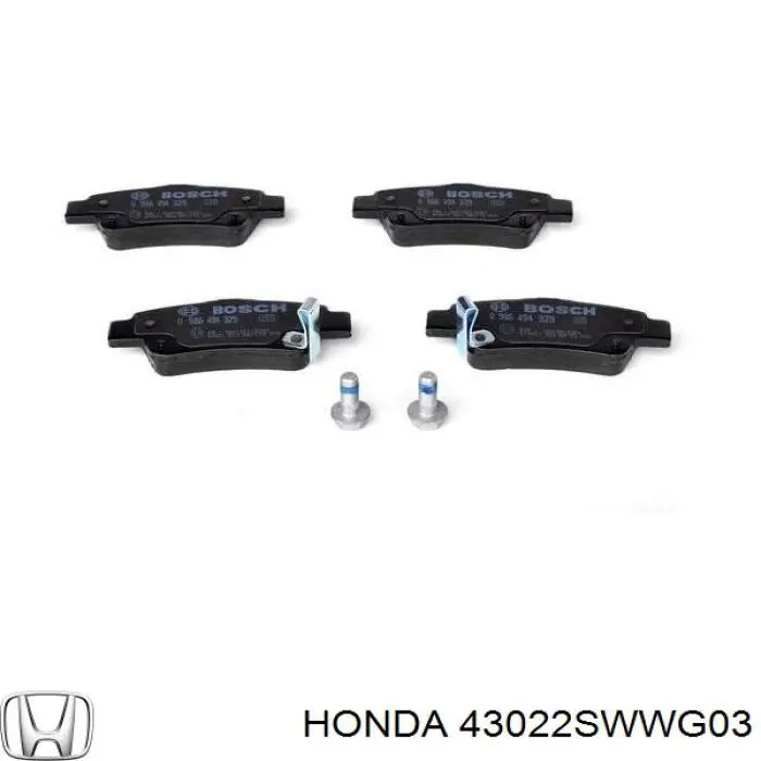 Купити 43022SWWG03 Honda Задні колодки