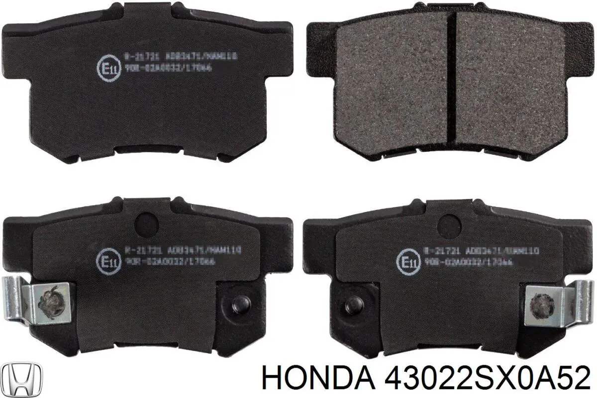43022SX0A52 Honda колодки гальмові задні, дискові