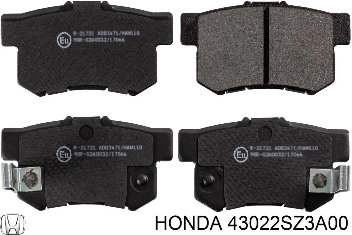 43022SZ3A00 Honda колодки гальмові задні, дискові