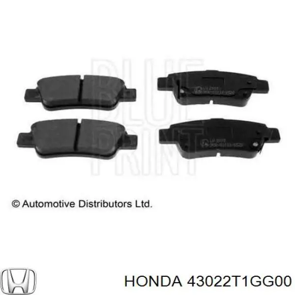 43022T1GG00 Honda колодки гальмові задні, дискові