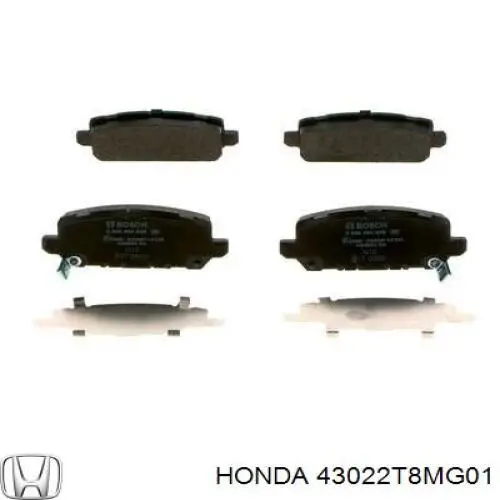 Задні гальмівні колодки Honda 43022T8MG01 ціна, від 43.23 USD