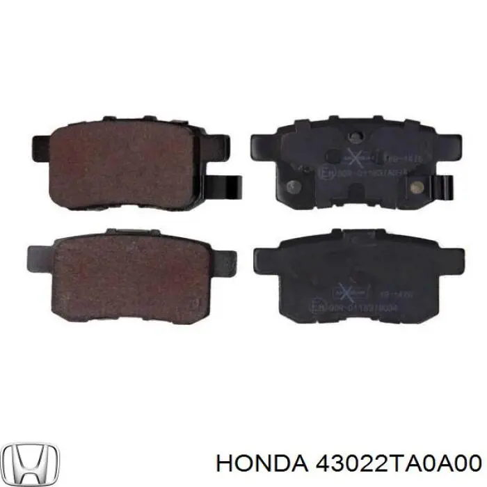 Задні гальмівні колодки Honda 43022TA0A00 ціна, від 16.36 USD