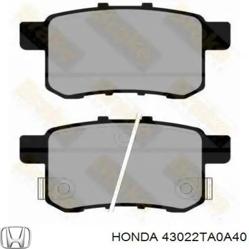 Задні гальмівні колодки Honda 43022TA0A40 ціна, від 20.22 USD