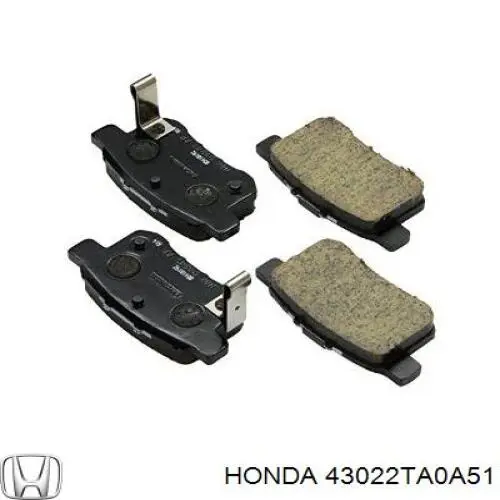 Задні гальмівні колодки 43022TA0A51 Honda