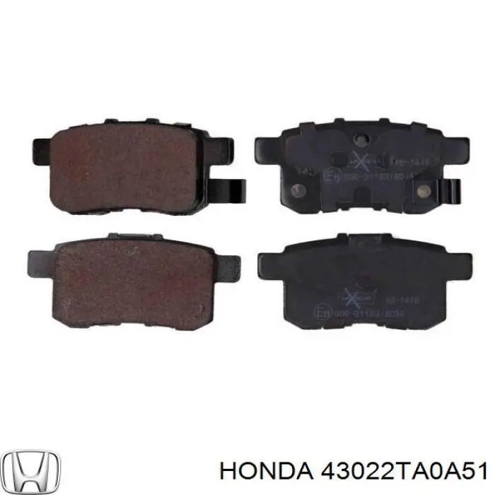 Задні гальмівні колодки Honda 43022TA0A51 ціна, від 20.13 USD